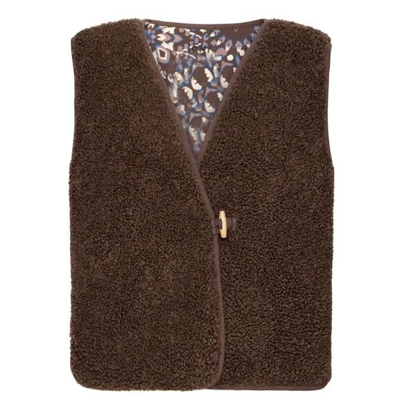 Ichi IHGOZIMA Coffee Bean, Reversible Sherpa Gilet Waistcoat, Size 36 (Med) - Picture 3 of 10